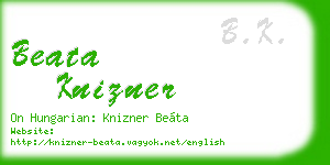 beata knizner business card