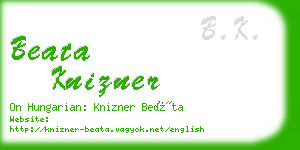 beata knizner business card